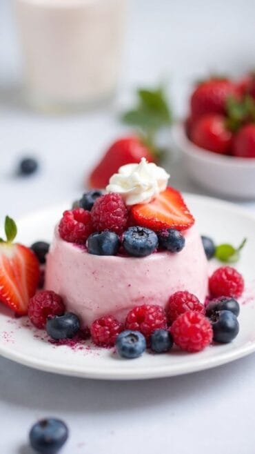 delicious berry dessert pudding