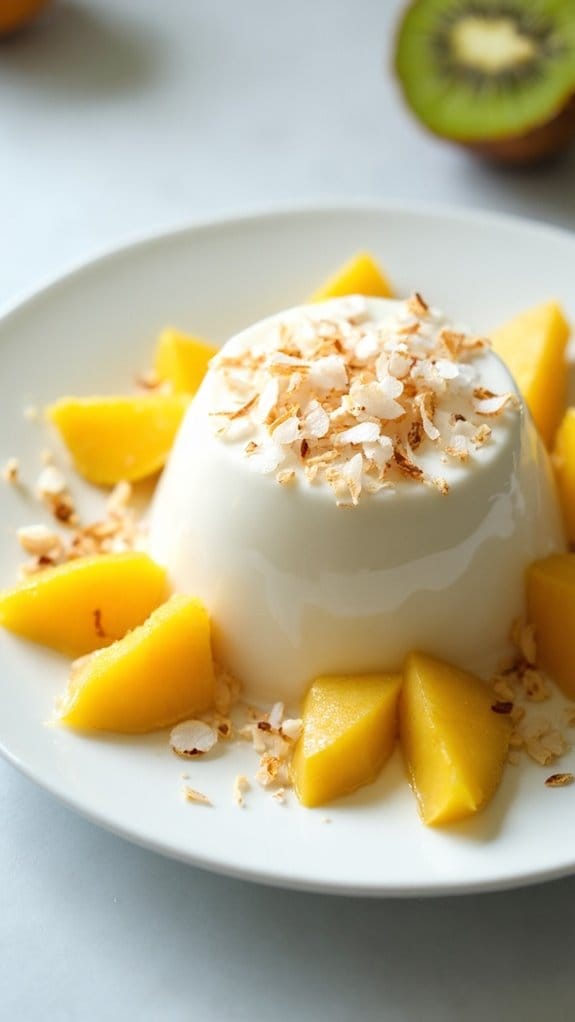 coconut dessert with pudding